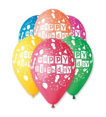 Ballon Happy Birthday 26 cm 100 db