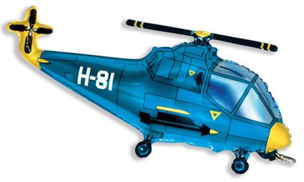 Balloon helikopter kék 35 cm