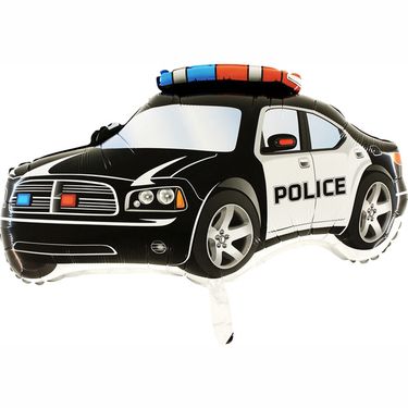 Léggömb rendőrségi autó fekete 77,5 cm