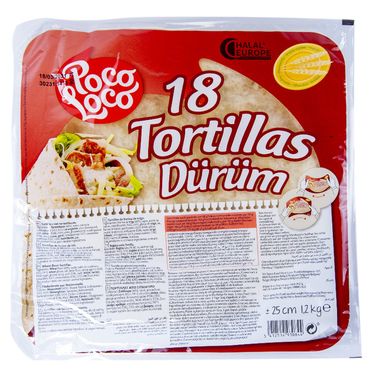 Búza tortillas Poco Loco Dürüm 25 cm 18 db