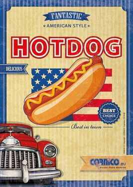 Poszter Hot Dog American A2