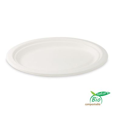 Ovális tányér BIO cukornád 26 x 20 cm, 50 db