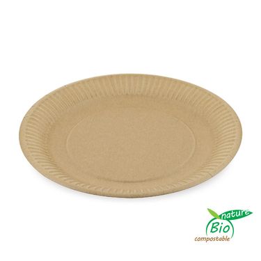 Papír tányér lapos barna 23 cm 100 db