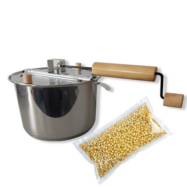 Popcorn Edeny Whirley Pop Stainless Steel + kukorica